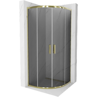 Mexen Rio овална душ кабина 80 x 80 cm, графит, злато - 863-080-080-50-40 (863-080-080-50-40)