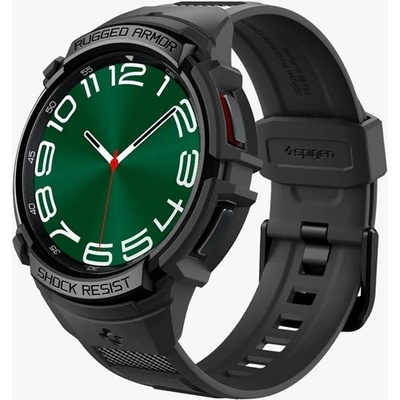 Spigen Samsung Watch 6 Classic 47 мм каишка SPIGEN RUGGED ARMOR PRO с потребителски размер, удароустойчивост + силиконова рамка, ЧЕРНА ACS06488 (ACS06488)