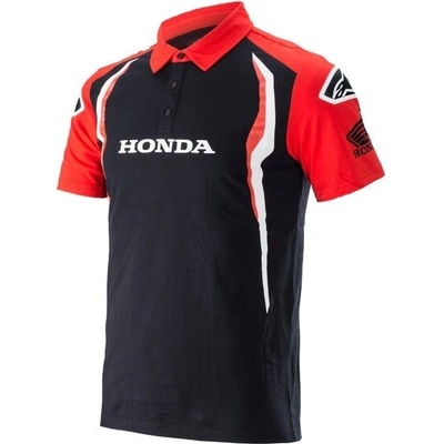 Alpinestars Honda tričko golierom červená/čierne