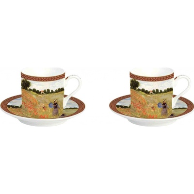 Easy Life porcelánové šálky a podšálky na espresso Poppies 2x 75 ml
