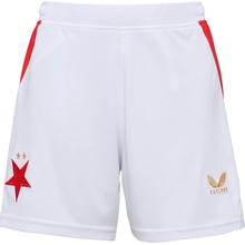 Detské futbalové šortky CASTORE SK SLAVIA PRAGUE HOME SHORT JR Biela Červená Zlatá