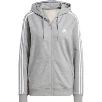 Adidas Дамски суичър Adidas Essentials 3 Stripe Zip Track Hoodie Womens - Med Grey