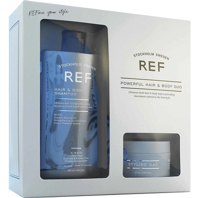 Ref Stockhom Hair & Body & Styling Wax Box dárková sada Hair & Body Shampoo tělový a vlasový šampon 285 ml + Styling Wax N°534 vosk na vlasy se středním leskem 85 ml