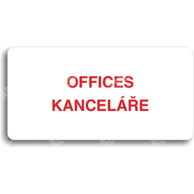 ACCEPT Piktogram OFFICES - KANCELÁŘE - bílá tabulka - barevný tisk bez rámečku