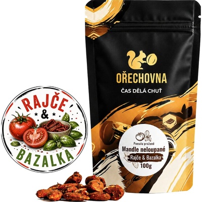 Ořechovna Pražené neloupané mandle Rajče & bazalka 100 g