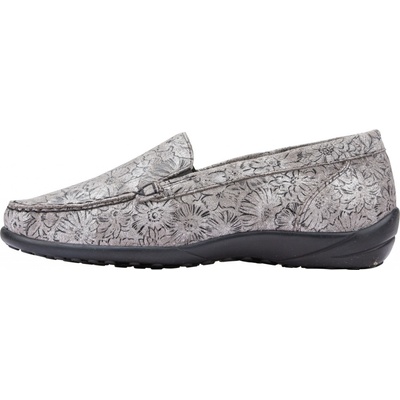 Waldläufen 640004 dámské kožené mokasíny šíře K stříbrná vzor