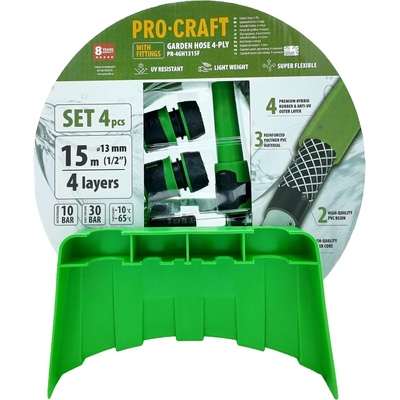 Procraft Zelená PR-4GH1315F 4-vrstvová 1/2" 15 m