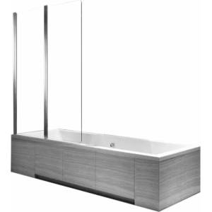 Rea Сгъваем параван за вана Rea Agat-2, хромиран, 100x140 см, мобилен (5902557308569)