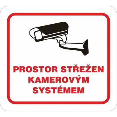 Prostor střežen kamerovým systémem, samolepka
