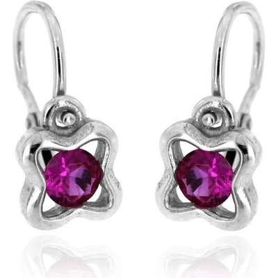 Zlatnictví U Kostela dětské zlaté náušnice červené kytičky 0936