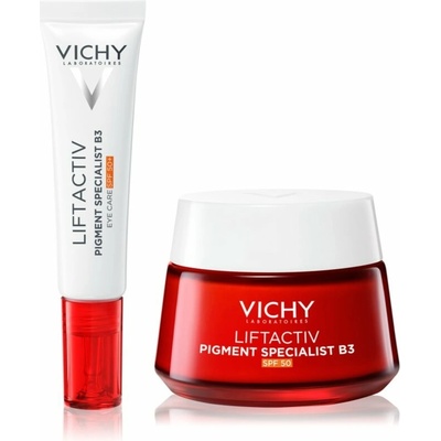 Vichy Liftactiv B3 Pigment Specialist XMAS 2025 set denní krém 50 ml + oční krém SPF 50+ 15 ml dárková sada