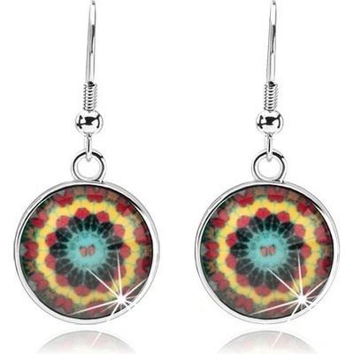 Šperky eshop kabošon čirá glazura pestrobarevný kaleidoskop motýlci SP69.25