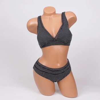 Image 1 of Дамски макси бански в черно на бели точки - чашка b