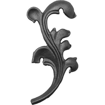 PSG Ozdobný list pre kovaný plot, bránu, zábradlie a mreže 52.022, 220x105 x 4 mm, pravý