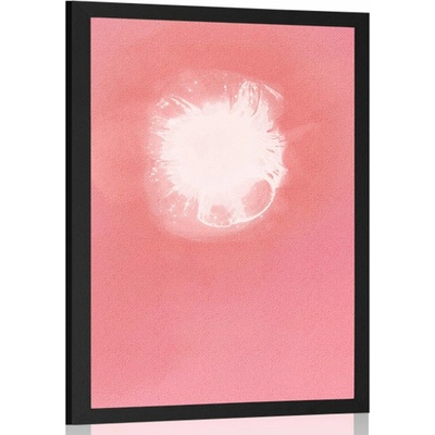 Plakát růžovo-bílá abstrakce - 20x30 black