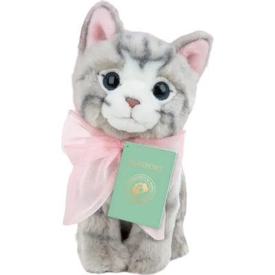 Studio Pets Плюшена играчка Studio Pets - Коте с панделка Бела, 23 cm (6210)