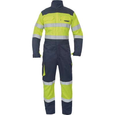 Cerva Stroke FR HV / HI-VIS multinormná kombinéza žltá-námorná modrá M