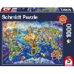 Schmidt Spiele Пъзел Schmidt от 1000 части - Опознай света (58288)