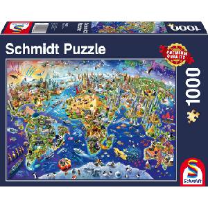 Schmidt Spiele Пъзел Schmidt от 1000 части - Опознай света (58288)