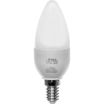 Pila LED žárovka 5,5W 40W E14 svíčka teplá bílá