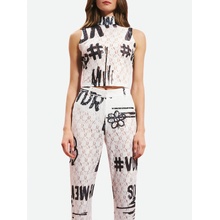 #VDR Lace White crop top