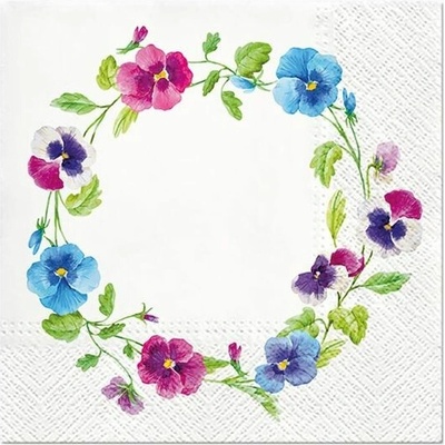 Dekorační ubrousky 33 × 33 cm 20 ks macešky – Zboží Dáma