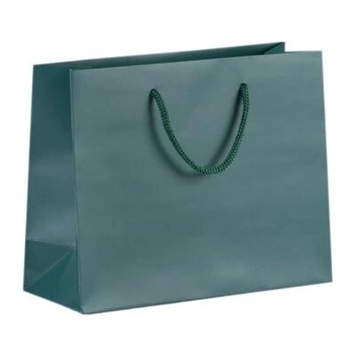 Luxusní dárková papírová taška zelená Exclusiv 250x100x 200 mm s krouceným textilním uchem