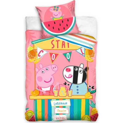 Carbotex bavlna obliečky Prasiatko Peppa Limonádový stánok 140x200 70x90