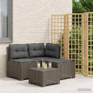 vidaXL Пейка за градина с Cushions във вид на ратан 3-местен ПП (8011917)