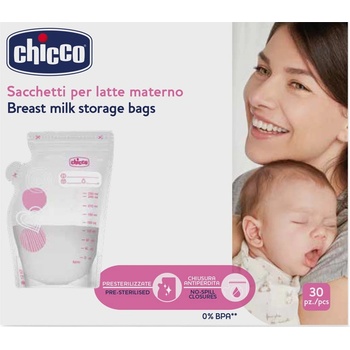 Chicco Торбички за съхранение на кърма Chicco, 250 ml, 30 броя (N0119)