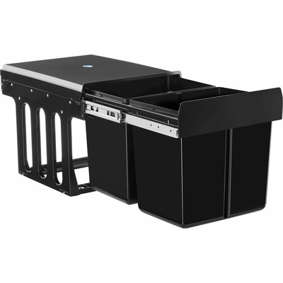 FurniGO Bezdotykový hranatý odpadkový koš s USB 50 l - stříbrný – Hledejceny.cz