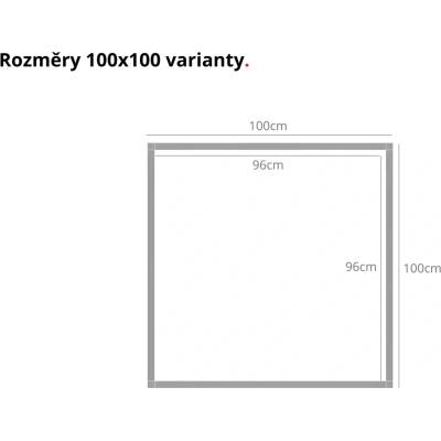 Kompletní Plastový Jednostranný LED Reklamní Panel Logo s Ostrými Rohy a Potiskem Výroba na Míru Výběr Variant Varianta: 100x100cm + potisk
