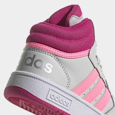adidas Hoops 3.0 Mid K grey one beam pink team real magenta Šedá