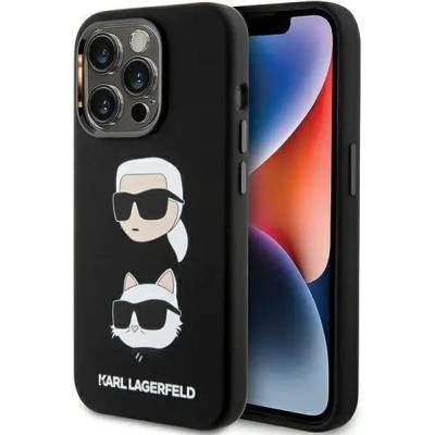 KARL LAGERFELD Кейс Karl Lagerfeld Silicone Karl&Choupette Head за iPhone 15 Pro, черен