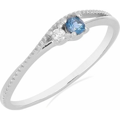 Nefertitis Prsten stříbrný s London topazem a zirkonem 031121 LT