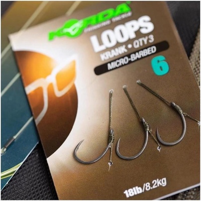 Korda hotové návazce Loop Rigs Krank 3 ks varianta vel. 8 18 lb 8,2 kg