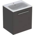 Geberit Комплект стенен шкаф и мивка Geberit Selnova lava, тъмносив, 1 врата, 60 см (501.253.00.1)