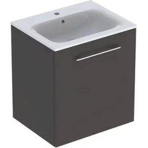 Geberit Комплект стенен шкаф и мивка Geberit Selnova lava, тъмносив, 1 врата, 60 см (501.253.00.1)