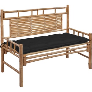 vidaXL Градинска пейка с шалте, 120 см, бамбук (3063898)