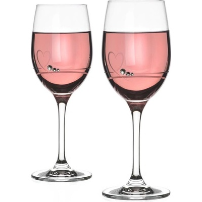 Crystalex Bohemia Glass Sklenice na víno se Swarovski Elements Petit Wines Heart 240 ml