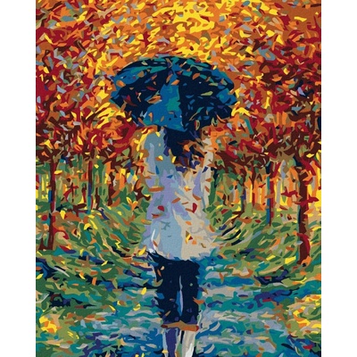 zuty V parku pod deštníkem 40 x 50 cm vypnuté plátno na rám 8596530026174