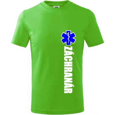 Nápis Záchranár + hviezda tričko detské Apple Green