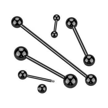 Šperky4U Černý piercing do jazyku činka PJ01055-16255