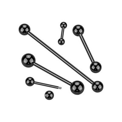 Šperky4U Černý piercing do jazyku činka PJ01055-16255