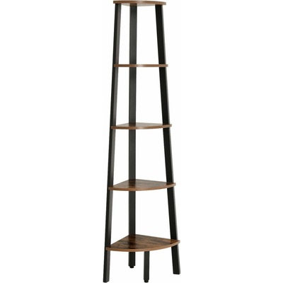 VASAGLE Rohový regál 5 polic hnědý 34x159 cm