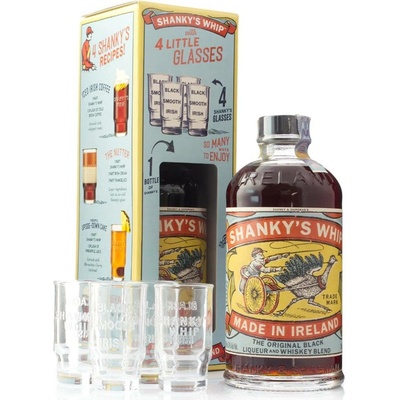 Shanky's Whip 33% 0,7 l (dárkové balení 4 sklenice)