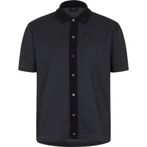 PS Paul Smith Риза с къс ръкав PS Paul Smith Men's Button Front Short Sleeve Patterned Shirt - Black 79