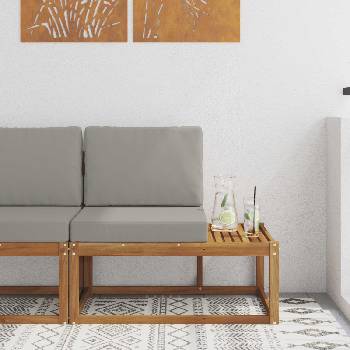 vidaXL Външен край на диван с възглавница Естествен 91 x 63 x 73 см (900475)