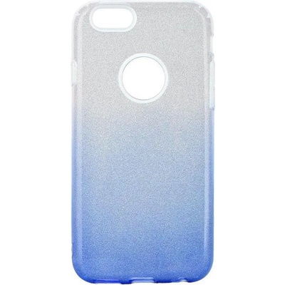 Forcell Блестящ Силиконов Калъф за iPhone 6/6s, Forcell Shining Case, Сребро/Син (5901737888679)