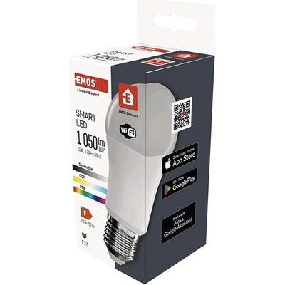 Emos Inteligentná LED žiarovka GoSmart A60 E27 11 W 75 W 1 050 lm RGB stmievateľná WiFi
